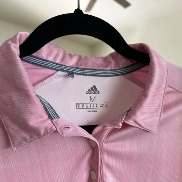 Adidas Women's Pink Collared Active Golf Tennis Pickle Ball Tank Top Shirt Sz M - Picture 6 of 12